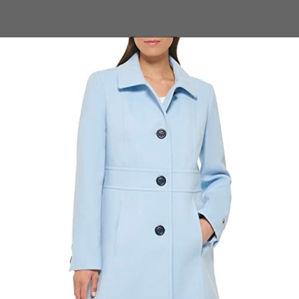 Tommy Hilfiger Women's Sky Blue Pea Coat